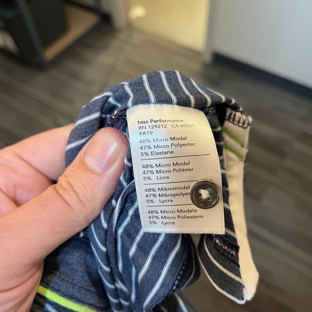 Tasc Performance Men's white & blue striped Mint Condition golf polo shirt XXL - Picture 5 of 6